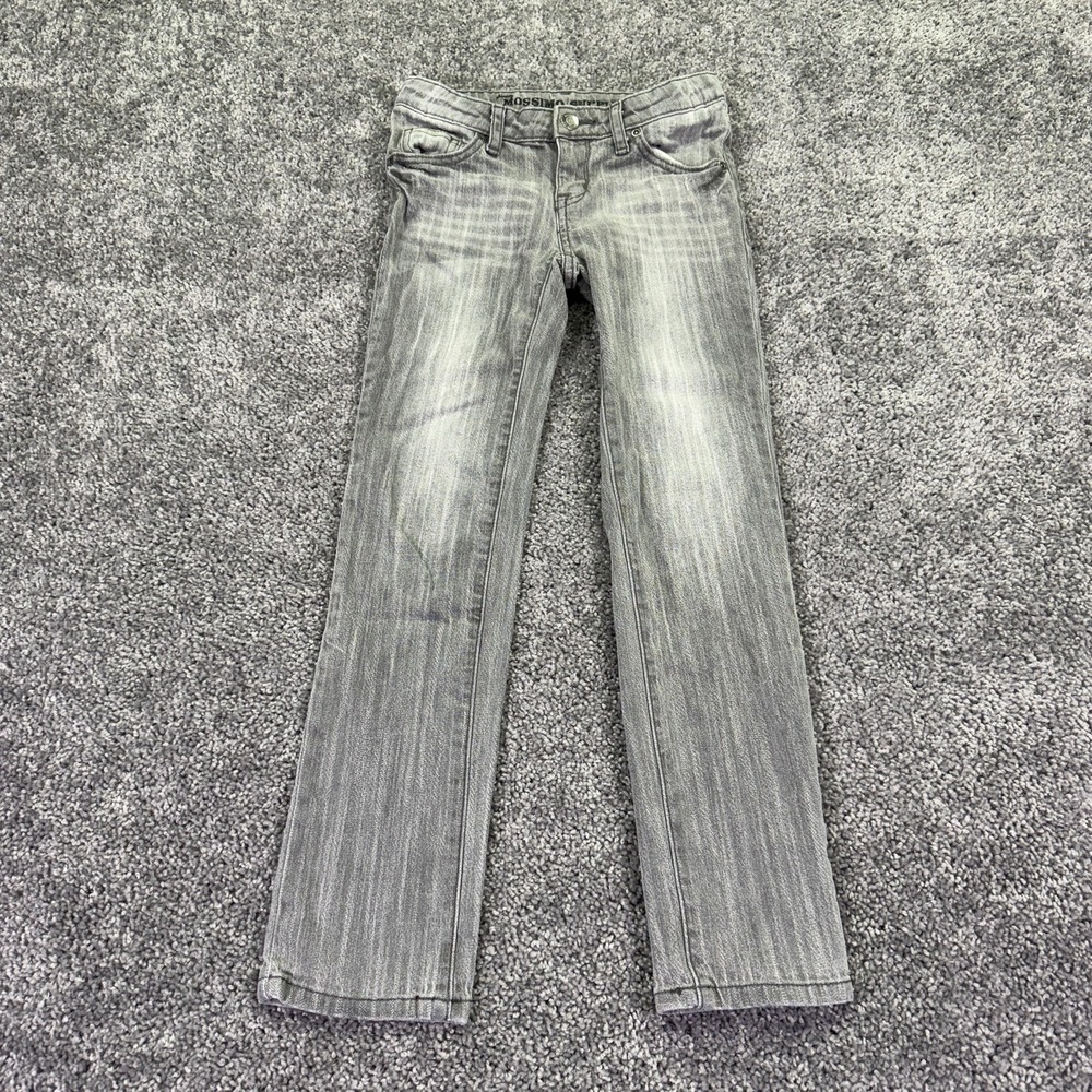 Mossimo Supply Co Jeans Kids 8 Gray Straight Stretch Adjustable Waist Denim